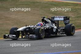 01.02.2011 Valencia, Spain,  Rubens Barrichello (BRA), AT&T Williams, FW33  - Formula 1 Testing - Formula 1 World Championship 2011