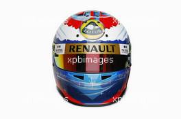 01.02.2011 Valencia, Spain,  Vitaly Petrov (RUS), Lotus Renault GP helmet - Formula 1 Testing - Formula 1 World Championship 2011