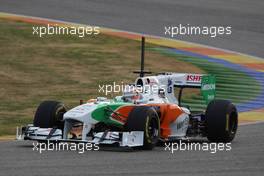 01.02.2011 Valencia, Spain,  Nico Hulkenberg (GER), Force India F1 Team, Test Driver  in last years car  - Formula 1 Testing - Formula 1 World Championship 2011
