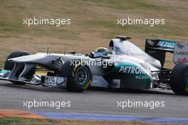 01.02.2011 Valencia, Spain,  Nico Rosberg (GER), Mercedes GP Petronas F1 Team, MGP W02 - Formula 1 Testing - Formula 1 World Championship 2011
