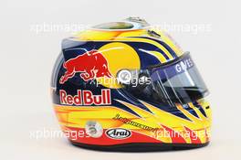 01.02.2011 Valencia, Spain,  Jaime Alguersuari (ESP), Scuderia Toro Rosso  helmet - Formula 1 Testing - Formula 1 World Championship 2011