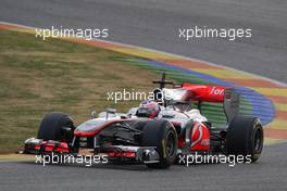 01.02.2011 Valencia, Spain,  Gary Paffett (GBR), Test Driver, McLaren Mercedes  in last years car  - Formula 1 Testing - Formula 1 World Championship 2011