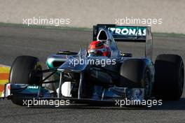 01.02.2011 Valencia, Spain,  Michael Schumacher (GER), Mercedes GP Petronas F1 Team, MGP W02 - Formula 1 Testing - Formula 1 World Championship 2011