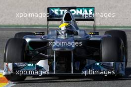 02.02.2011 Valencia, Spain,  Nico Rosberg (GER), Mercedes GP Petronas F1 Team, MGP W02 - Formula 1 Testing - Formula 1 World Championship 2011