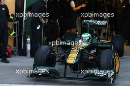02.02.2011 Valencia, Spain,  Heikki Kovalainen (FIN), Team Lotus, TL11 - Formula 1 Testing - Formula 1 World Championship 2011