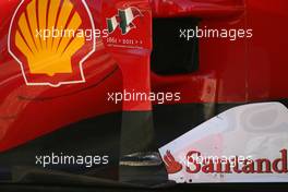 02.02.2011 Valencia, Spain,  Scuderia Ferrari technical detail, side pod - Formula 1 Testing - Formula 1 World Championship 2011