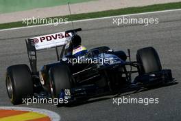 02.02.2011 Valencia, Spain,  Pastor Maldonado (VEN), Williams F1 Team  - Formula 1 Testing - Formula 1 World Championship 2011