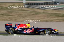 02.02.2011 Valencia, Spain,  Sebastian Vettel (GER), Red Bull Racing, RB7 - Formula 1 Testing - Formula 1 World Championship 2011