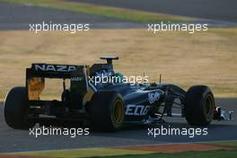 02.02.2011 Valencia, Spain,  Heikki Kovalainen (FIN), Team Lotus  - Formula 1 Testing - Formula 1 World Championship 2011