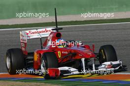 02.02.2011 Valencia, Spain,  Fernando Alonso (ESP), Scuderia Ferrari  - Formula 1 Testing - Formula 1 World Championship 2011