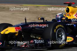 02.02.2011 Valencia, Spain,  Sebastian Vettel (GER), Red Bull Racing, RB7 - Formula 1 Testing - Formula 1 World Championship 2011