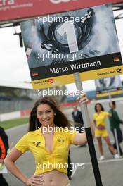 10.09.2011 Silverstone, England,  Gridgirl of Marco Wittmann (GER) Signature Dallara F308 Volkswagen