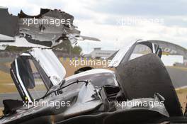 11.06.2011 Le Mans, France, race, crash with safety car phase, Allan McNish (GBR) Audi R18 TDI LMP1 Audi Sport North America crash with Anthony Beltoise (FRA) Ferrari 458 Italia LM GTE PRO Luxury Racing - 24 Hour of Le Mans 2011