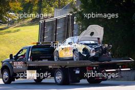 28.11-01.10.2011 Road Atlanta, USA, Damaged #11 JDX Racing Porsche 911 GT3 Cup: Will Langhorne, Al Carter, Hugh Plumb - ALMS/ILMC Series, Road Atlanta - Petit Le Mans, ALMS American Le Mans Series, Intercontinental Le Mans Cup