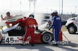 29.-30.01.2011 Daytona Beach, #45 Flying Lizard Motorsports Porsche Riley: Jorg Bergmeister retire from the Race  - Grand-Am Rolex SportsCcar Series, Rolex24 at Daytona Beach, USA