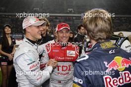 03.12.2011 Dusseldorf, Germany, Michael Schumacher (GER), Tom Kristensen (DNK) and Sebastian Vettel (GER), Nations Cup - Race of Champions 2011