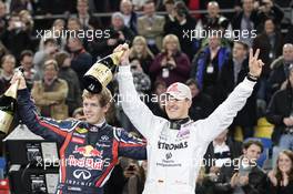 03.12.2011 Dusseldorf, Germany, Sebastian Vettel (GER) and Michael Schumacher (GER) , Nations Cup - Race of Champions 2011