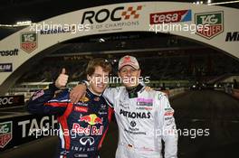 03.12.2011 Dusseldorf, Germany, Sebastian Vettel (GER) and Michael Schumacher (GER), Nations Cup - Race of Champions 2011