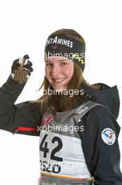 25.02.2011, Oslo, Norway (NOR): Bronce Medalist Coline Mattel (FRA), Fischer - FIS nordic world ski championships, ski jumping, medals, Oslo (NOR). www.xpb.cc. © Hemmersbach/xpb.cc. Every downloaded picture is fee-liable.