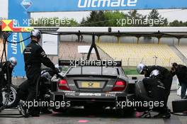 Pistopp Ralf Schumacher (GER), Team HWA AMG Mercedes, AMG Mercedes C-Coupe 27.04.2012. DTM Round 1, Friday, Hockenheim, Germany