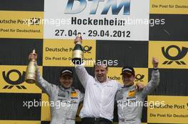 Winner Gary Paffett (GBR), Team HWA AMG Mercedes, AMG Mercedes C-Coupe, Hupert Huegle (GER) AMG Mercedes, Gary Paffett (GBR), Team HWA AMG Mercedes, AMG Mercedes C-Coupe 29.04.2012. DTM Round 1, Sunday, Hockenheim, Germany
