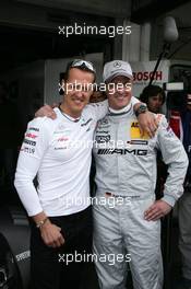 Michael Schumacher (GER) Mercedes Grand Prix with Brother Ralf Schumacher (GER), Team HWA AMG Mercedes, AMG Mercedes C-Coupe 29.04.2012. DTM Round 1, Sunday, Hockenheim, Germany