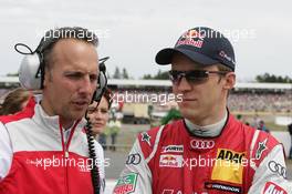 Mattias Ekstroem (SWE), Audi Sport Team Abt Sportsline, Audi A5 DTM with his engineer Alex Stehlig (GER) 29.04.2012. DTM Round 1, Sunday, Hockenheim, Germany