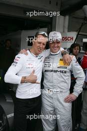 Michael Schumacher (GER) Mercedes Grand Prix and Ralf Schumacher (GER), Team HWA AMG Mercedes, AMG Mercedes C-Coupe 29.04.2012. DTM Round 1, Sunday, Hockenheim, Germany