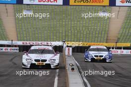 Andy Priaulx (GBR) BMW Team RBM BMW M3 DTM, Joey Hand (USA) BMW Team RMG BMW M3 DTM 14.07.2012. DTM Showevent, Saturday, Muenchen, Germany