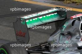 Mercedes Rear wing DRS 16.03.2012. Formula 1 World Championship, Rd 1, Australian Grand Prix, Melbourne, Australia, Friday