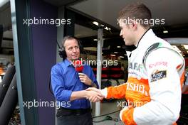 Martin Brundle (GBR), Sky TV and Paul di Resta (GBR), Sahara Force India Formula One Team  16.03.2012. Formula 1 World Championship, Rd 1, Australian Grand Prix, Melbourne, Australia, Friday