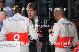 Jenson Button (GBR), McLaren Mercedes with Sebastian Vettel (GER), Red Bull Racing  18.03.2012. Formula 1 World Championship, Rd 1, Australian Grand Prix, Melbourne, Australia, Sunday