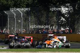 Daniel Ricciardo (AUS), Scuderia Toro Rosso and Paul di Resta (GBR), Sahara Force India Formula One Team  18.03.2012. Formula 1 World Championship, Rd 1, Australian Grand Prix, Melbourne, Australia, Sunday