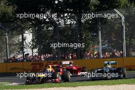 Sebastian Vettel (GER), Red Bull Racing and Nico Rosberg (GER), Mercedes GP  18.03.2012. Formula 1 World Championship, Rd 1, Australian Grand Prix, Melbourne, Australia, Sunday