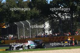 Michael Schumacher (GER), Mercedes GP and Sebastian Vettel (GER), Red Bull Racing  18.03.2012. Formula 1 World Championship, Rd 1, Australian Grand Prix, Melbourne, Australia, Sunday