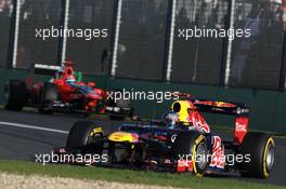 Sebastian Vettel (GER), Red Bull Racing leads Timo Glock (GER), Marussia F1 Team  18.03.2012. Formula 1 World Championship, Rd 1, Australian Grand Prix, Melbourne, Australia, Sunday