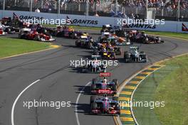 Start of the race, Jenson Button (GBR), McLaren Mercedes  18.03.2012. Formula 1 World Championship, Rd 1, Australian Grand Prix, Melbourne, Australia, Sunday