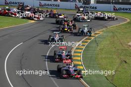 Start of the race, Jenson Button (GBR), McLaren Mercedes  18.03.2012. Formula 1 World Championship, Rd 1, Australian Grand Prix, Melbourne, Australia, Sunday