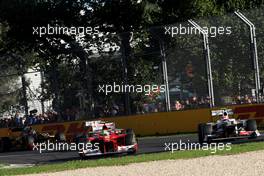 Felipe Massa (BRA), Scuderia Ferrari and Sergio Perez (MEX), Sauber F1 Team  18.03.2012. Formula 1 World Championship, Rd 1, Australian Grand Prix, Melbourne, Australia, Sunday