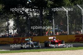 Nico Rosberg (GER), Mercedes GP and Fernando Alonso (ESP), Scuderia Ferrari  18.03.2012. Formula 1 World Championship, Rd 1, Australian Grand Prix, Melbourne, Australia, Sunday