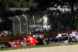 Felipe Massa (BRA), Scuderia Ferrari and Sergio Perez (MEX), Sauber F1 Team  18.03.2012. Formula 1 World Championship, Rd 1, Australian Grand Prix, Melbourne, Australia, Sunday