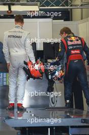 Michael Schumacher (GER), Mercedes AMG Petronas and Sebastian Vettel (GER), Red Bull Racing  17.03.2012. Formula 1 World Championship, Rd 1, Australian Grand Prix, Melbourne, Australia, Saturday