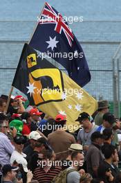 Fans and flags  17.03.2012. Formula 1 World Championship, Rd 1, Australian Grand Prix, Melbourne, Australia, Saturday