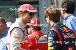 Jenson Button (GBR), McLaren Mercedes and Sebastian Vettel (GER), Red Bull Racing  18.03.2012. Formula 1 World Championship, Rd 1, Australian Grand Prix, Melbourne, Australia, Sunday