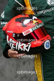 Helmet of Heikki Kovalainen (FIN), Caterham F1 Team  15.03.2012. Formula 1 World Championship, Rd 1, Australian Grand Prix, Melbourne, Australia, Thursday