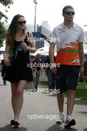 Paul di Resta (GBR), Sahara Force India Formula One Team and his girlfriend 14.03.2012. Formula 1 World Championship, Rd 1, Australian Grand Prix, Melbourne, Australia, Wednesday