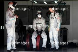 24.02.2012, Barcelona, Spain, Mercedes GP mechanics  - Formula 1 Testing, day 3 - Formula 1 World Championship