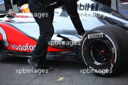 21.02.2012 Barcelona, Spain, Lewis Hamilton (GBR)  McLaren Mercedes exhaust - Formula 1 Testing, day 1 - Formula 1 World Championship