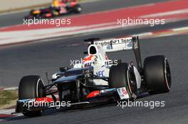 21.02.2012, Barcelona, Spain, Sergio PÃ©rez (MEX), Sauber F1 Team - Formula 1 Testing, day 1 - Formula 1 World Championship