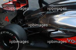 21.02.2012, Barcelona, Spain, Lewis Hamilton (GBR), McLaren Mercedes exhaust - Formula 1 Testing, day 1 - Formula 1 World Championship